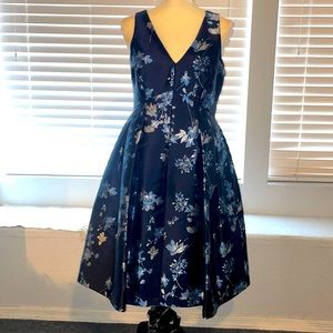 Eliza J blue fit and flare v neck Womens formal dress Size 8
